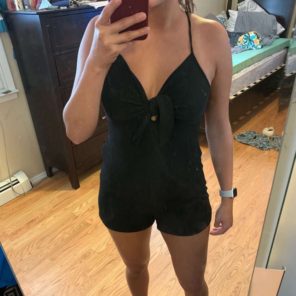 Front tie romper
